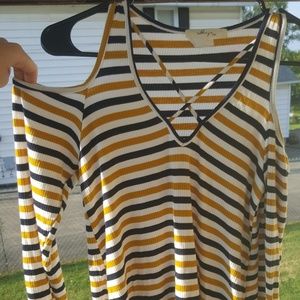 Off the shoulder stripped top
